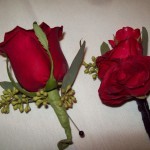Red rose boutonnieres