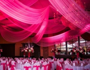 white and pink Quince reception